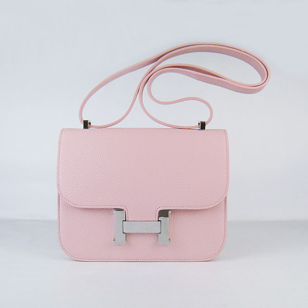 7A Hermes Oxhide Leather Message Bag Pink H017